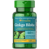 Japansk Ginkgo Biloba-ekstrakt 60 mg 120 tabletter PURITAN'S PRIDE